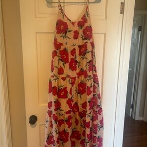 Floral Maxi Dress with Pink Flowers